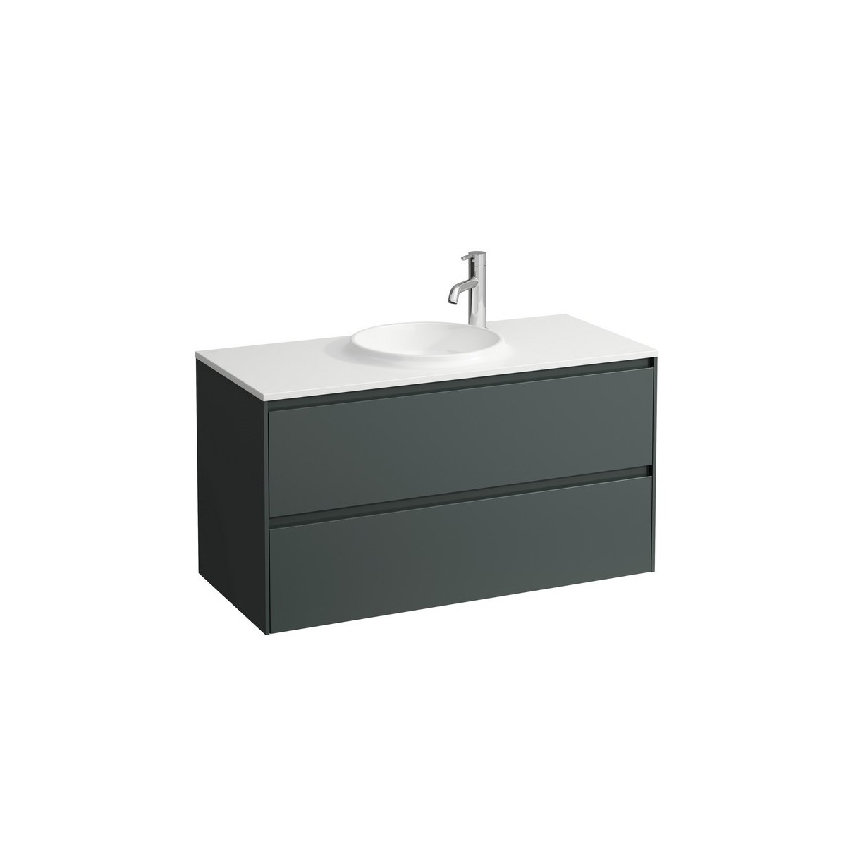 Lani meuble 1000 2 tiroirs compatible avec lav h814075 gris traffic 970x440x515 - LAUFEN H4042721122661 