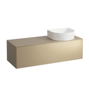 Sonar meuble sous lavabo 1 tiroir découpe à droite 1175x455x340mm doré - LAUFEN H4054230340401 