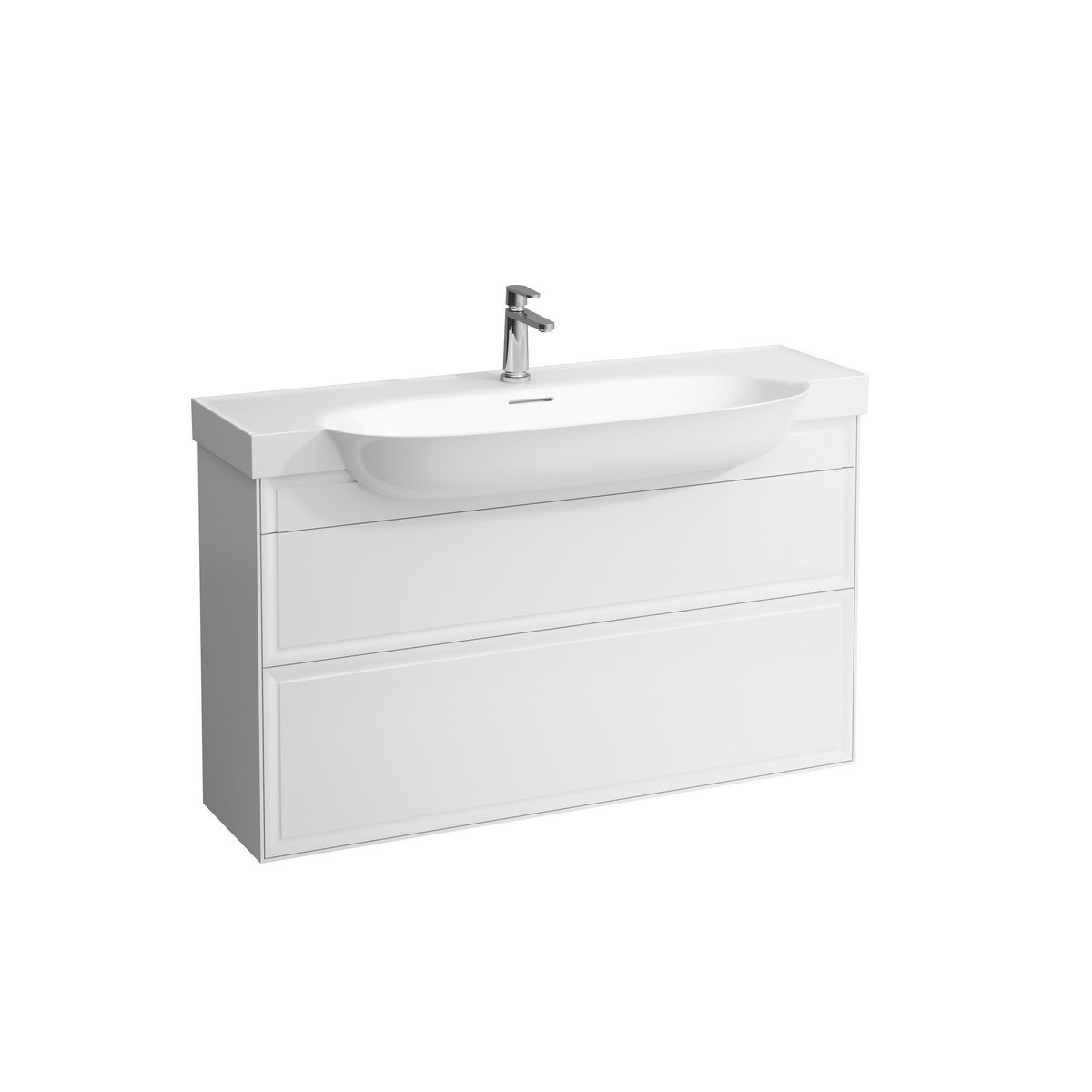 The new classic meuble 2 tiroirs pour lavabo 813858 1175x315x675mm blanc mat - LAUFEN H4060520851701 