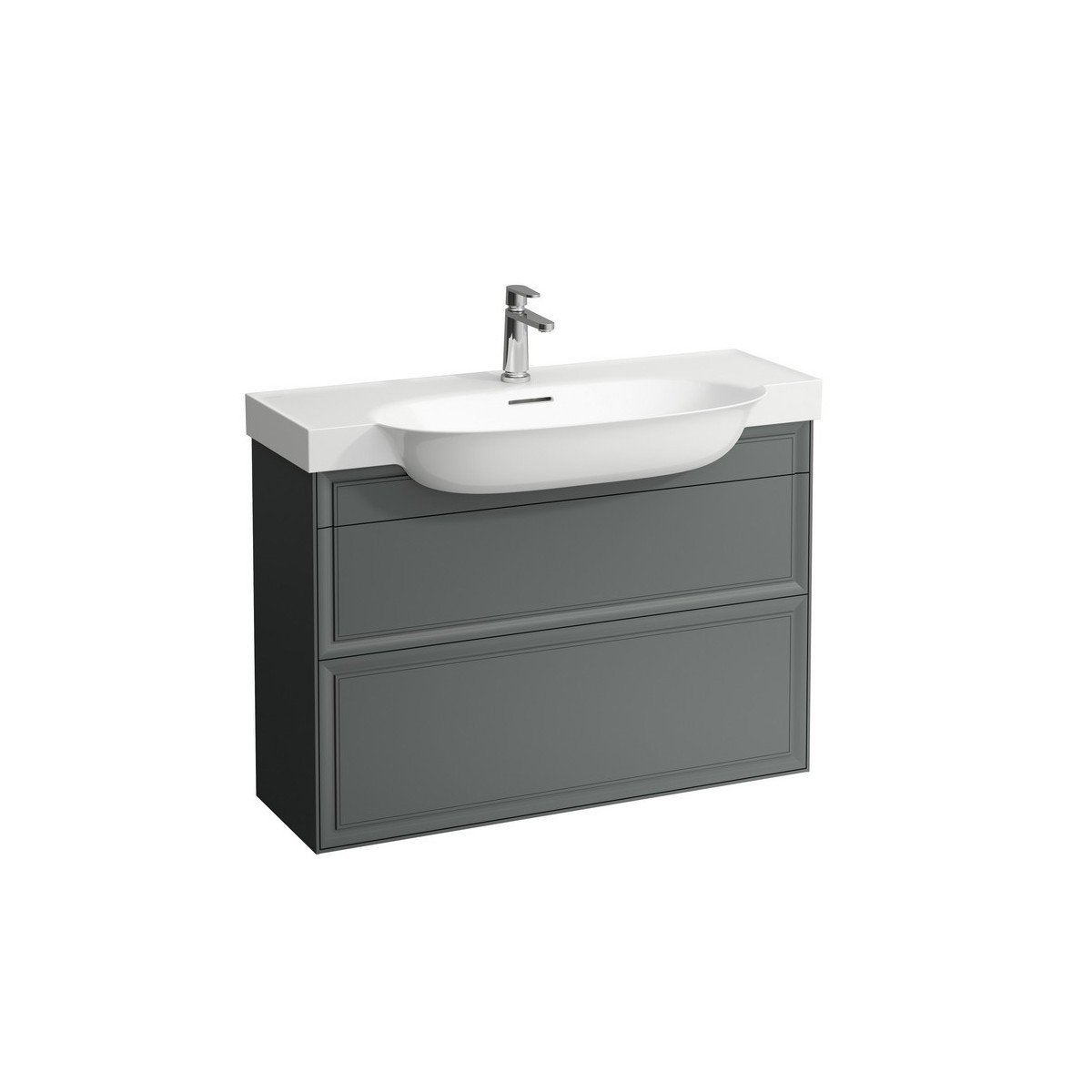 The new classic meuble 2 tiroirs pour lavabo 813857 975x315x345mm gris traffic - LAUFEN H4060920856271 
