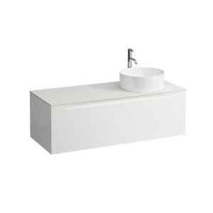Arun 1200 1t avec découpe à dte plan ardesia bianca percé 1t multicolour - LAUFEN H4141271519991 