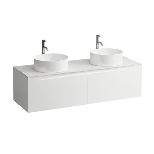 Arun 1400 2t découpe à gche et à dte plan ardesia bianca percé 1t multicolour - LAUFEN H4141391519991 