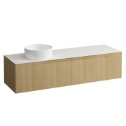 Arun meuble 1600 2t avec découpe à gche plan ardesia bianca special colour - LAUFEN H4141421519901 