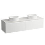 Arun meuble 1600 2t avec découpe à gche et à dte plan ardesia bianca multicolour - LAUFEN H4141441519991 