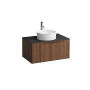 Arun 800 1t découpe centre plan ardesia nera percé 1t noce canaletto/verre blanc - LAUFEN H4151051516301 