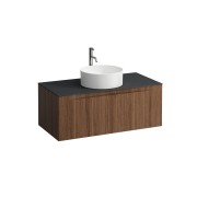 Arun 1000 1t découpe centre plan ardesia nera percé 1t noce canal/verre blc - LAUFEN H4151151516301 