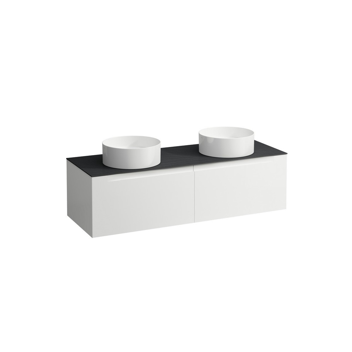 Arun meuble 1400 2t avec découpe à gche et à dte plan ardesia nera multicolour - LAUFEN H4151341519991 