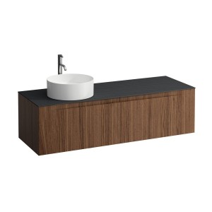 Arun 1400 2t découpe à gche plan ardesia nera percé 1t noce canaletto/verre blc - LAUFEN H4151361516301 