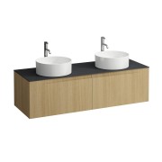 Arun 1400 2t découpe à gche et à dte plan ardesia nera percé 1t special colour - LAUFEN H4151391519901 