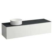 Arun meuble 1600 2t avec découpe à gche plan ardesia nera multicolour - LAUFEN H4151421519991 