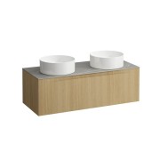 Arun 1200 1t avec découpe à gche et à dte plan piasentina grigio special colour - LAUFEN H4161241519901 