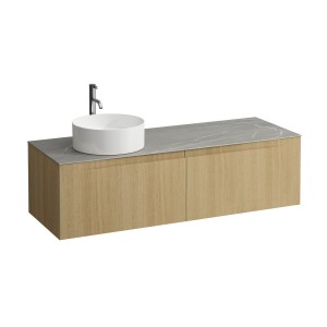 Arun 1400 2t avec découpe à gche plan piasentina grigio percé 1t special colour - LAUFEN H4161361519901 