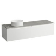 Arun meuble 1600 2t avec découpe à gche plan piasentina grigio multicolour - LAUFEN H4161421519991 