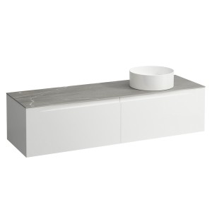 Arun meuble 1600 2t avec découpe à dte plan piasentina grigio multicolour - LAUFEN H4161431519991 