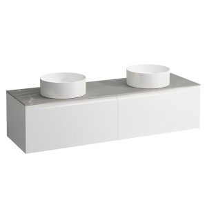 Arun 1600 2t avec découpe à gche et à dte plan piasentina grigio multicolour - LAUFEN H4161441519991 