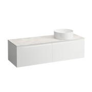 Arun meuble 1400 2t avec découpe à dte plan botticino crema multicolour - LAUFEN H4171331519991 