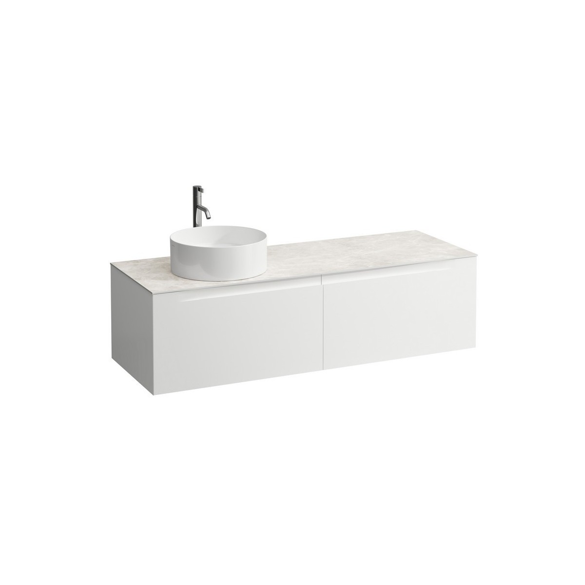 Arun 1400 2t avec découpe à gche plan botticino crema percé 1t multicolour - LAUFEN H4171361519991 