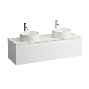Arun 1400 2t découpe à gche et à dte plan botticino crema percé 1t multicolour - LAUFEN H4171391519991 