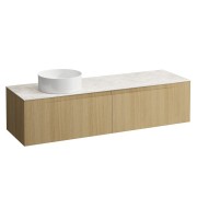 Arun meuble 1600 2t avec découpe à gche plan botticino crema special colour - LAUFEN H4171421519901 