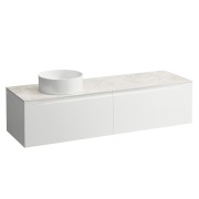 Arun meuble 1600 2t avec découpe à gche plan botticino crema multicolour - LAUFEN H4171421519991 