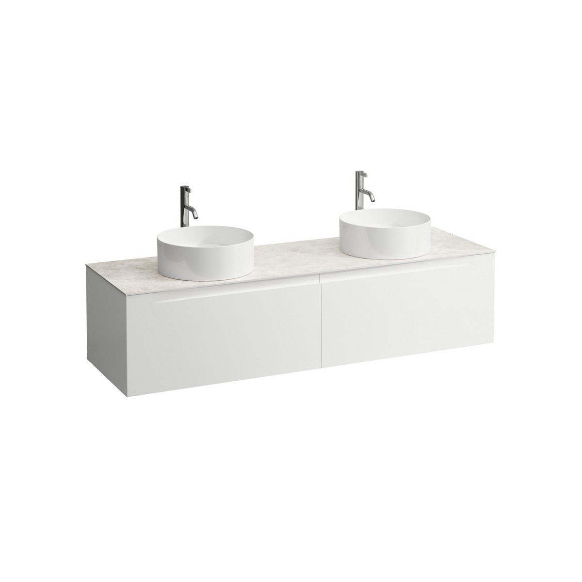 Arun 1600 2t découpe à gche et à dte plan botticino crema percé 1t multicolour - LAUFEN H4171491519991 