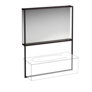 Ilbagnoalessi miroir avec cadre noir mat éclairé 1200 - LAUFEN H4305000972711 