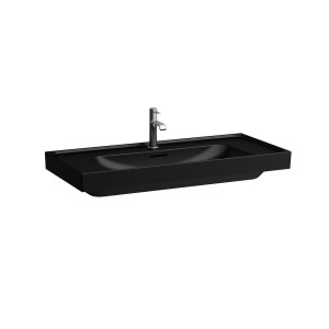 Meda lavabo mural ou à poser sur meuble noir mat 1000x460x80 mm - LAUFEN H8101197161081 