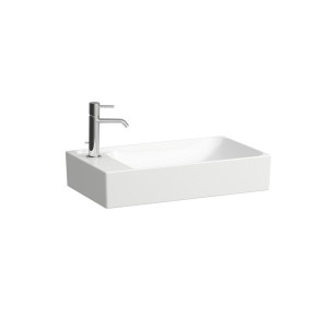 Meda vasque à poser avec plage de robinetterie à gauche blanc lcc 600x350x120 mm - LAUFEN H8121134001051 