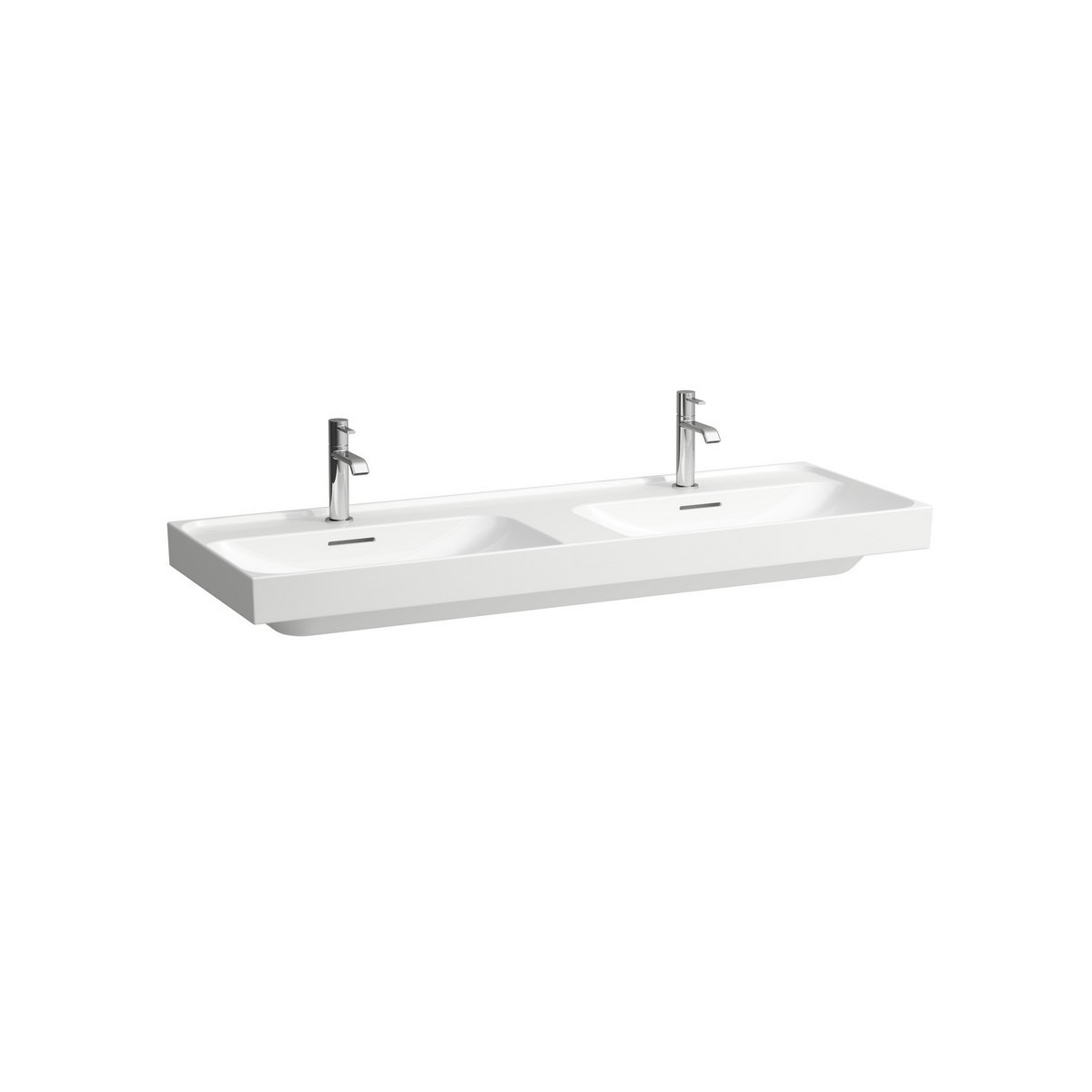 Meda lavabo double mural ou à poser sur meuble blanc 1300x460x80 mm - LAUFEN H8141120001091 