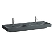 Meda lavabo double mural ou à poser sur meuble graphite mat 1300x460x80 mm - LAUFEN H8141127581091 