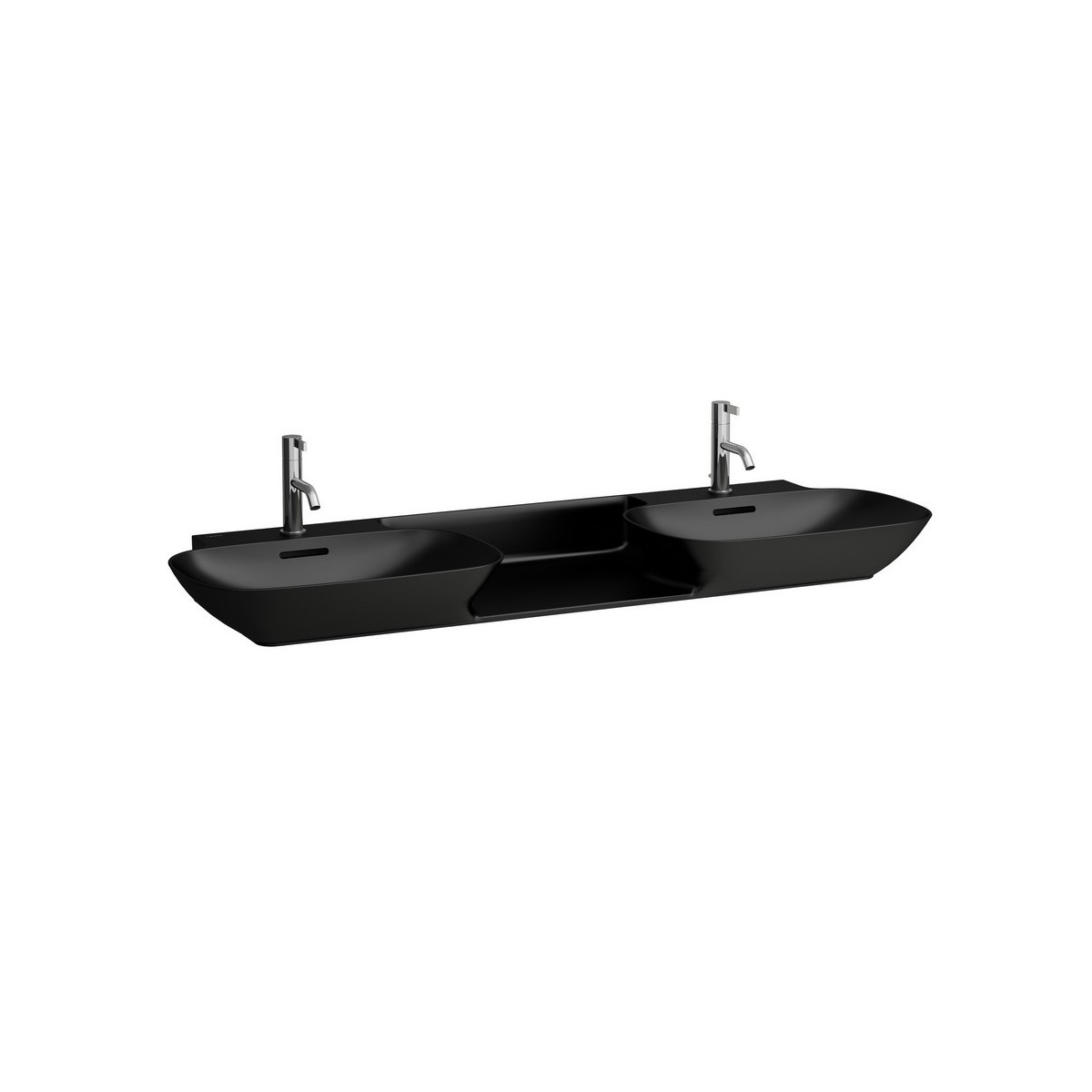 Ino lavabo mural ou à poser sur meuble non percé 1420x450x120 mm noir mat - LAUFEN H8143047161091 