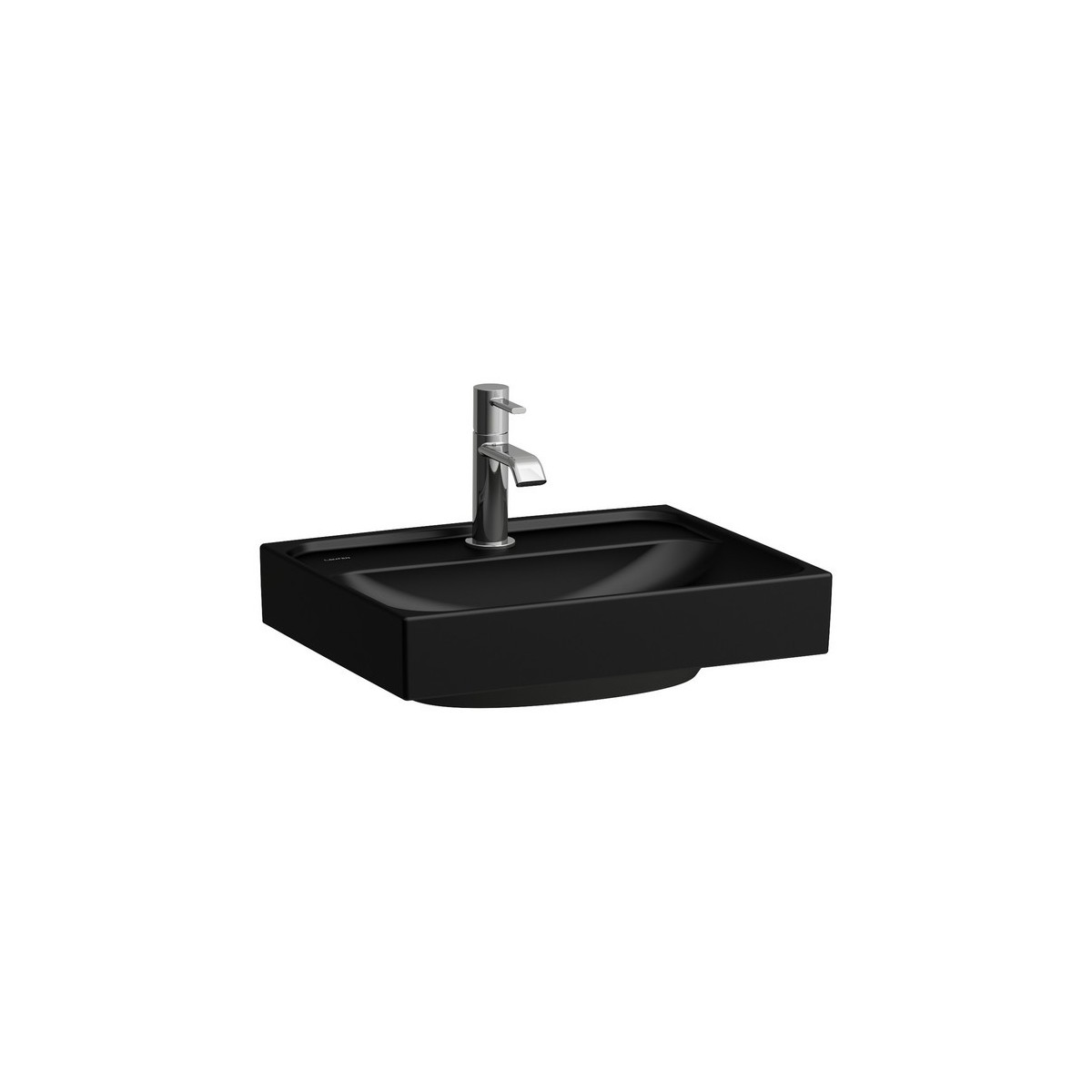 Meda lave-mains mural ou à poser sur meuble noir mat 450x350x80 mm - LAUFEN H8151117161041 