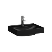 Meda lave-mains mural ou à poser sur meuble noir mat 450x350x80 mm - LAUFEN H8151117161121 