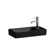 Meda lave-mains plage de robinetterie à droite noir mat 460x235x80 mm - LAUFEN H8151137161141 