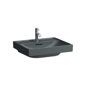 Meda lavabo à poser sur plan face inférieure meulée graphite mat 550x460x80 mm - LAUFEN H8161127581111 