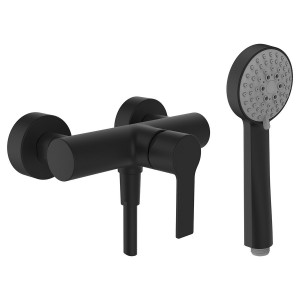 Swisstap mit d mural avec flexible 1,6m douchette 1j pvd titane noir mat - LAUFEN HF506150428600 