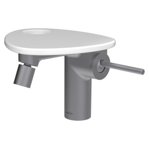 Ada mit bidet tablette percée bec 110mm av vid clic-clac pvd inox/blanc brillant - LAUFEN HF506710501000 