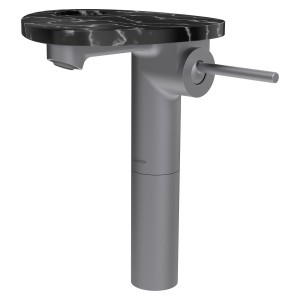 Ada mit lav réhaussé tablette percée bec 110 mm ss vidage pvd inox/marbre noir - LAUFEN HF506714506000 