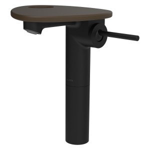 Ada mit lav réhaussé tablette percée bec 110 mm ss vidage pvd noir/café mat - LAUFEN HF506714514000 