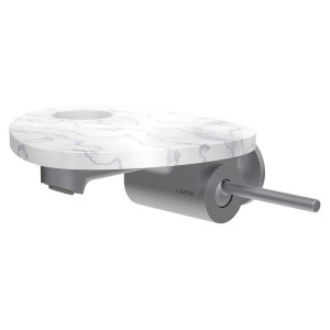 Ada mit lav mural tablette percée bec 186 mm ss vidage pvd inox/marbre blanc - LAUFEN HF506726505000 