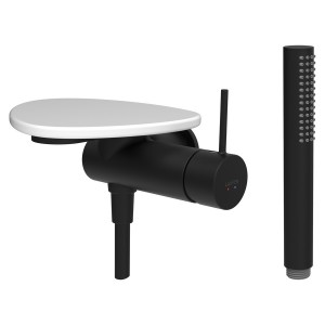 Ada mit de d à enc avec simibox 1-point tablette non percée pvd noir/blanc mat - LAUFEN HF506755512060 