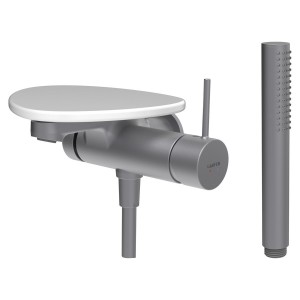 Ada mit b à enc tablette np bec 170 mm pvd inox/blanc brillant - LAUFEN HF506765501060 