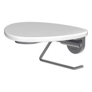 Ada porte-papier toilette tablette non percée pvd inox/blanc brillant - LAUFEN HF506791501060 