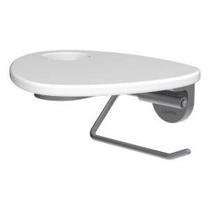 Ada porte-papier toilette tablette percée pvd inox/blanc mat - LAUFEN HF506791502000 