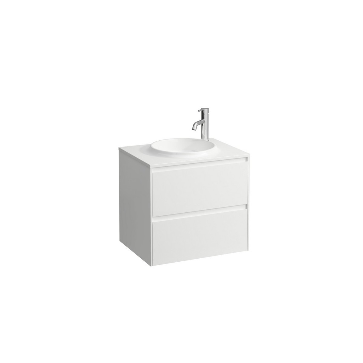 Lani meuble 600 2 tiroirs compatible avec lav h814073 blc mat 570x440x515 - LAUFEN H4042521122601 