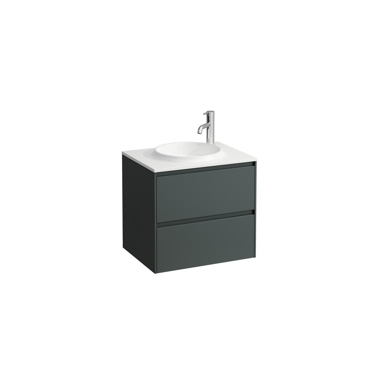 Lani meuble 600 2 tiroirs compatible avec lav h814073 gris traffic 570x440x515 - LAUFEN H4042521122661 