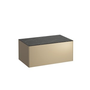 Sonar meuble sans déc 775 1t doré (laqué) plan noir marquina 775x455x340 - LAUFEN H4054100341401 