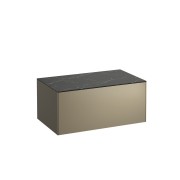 Sonar meuble sans déc 775 1t titane plan marbre noir marquina 775x455x340 - LAUFEN H4054100341421 