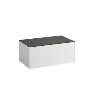 Sonar meuble sans déc 775 avec un tiroir blc mat plan noir marquina 775x455x340 - LAUFEN H4054100341431 