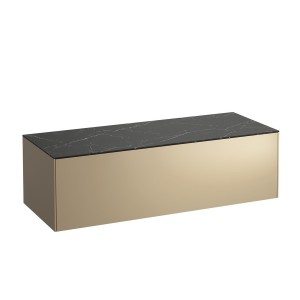 Sonar meuble sans déc 1175 1t doré (laqué) plan noir marquina 1175x455x340 - LAUFEN H4054200341401 